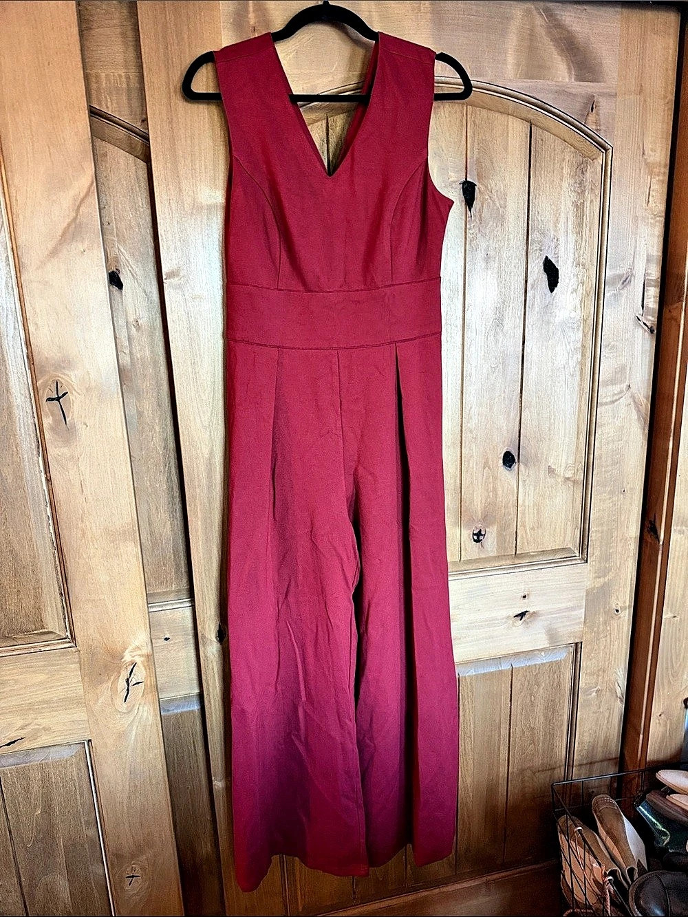 Hawthorne Red Sleeveless Wide-Leg Jumpsuit